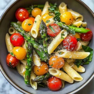 Colorful veggie pasta primavera with mixed vegetables