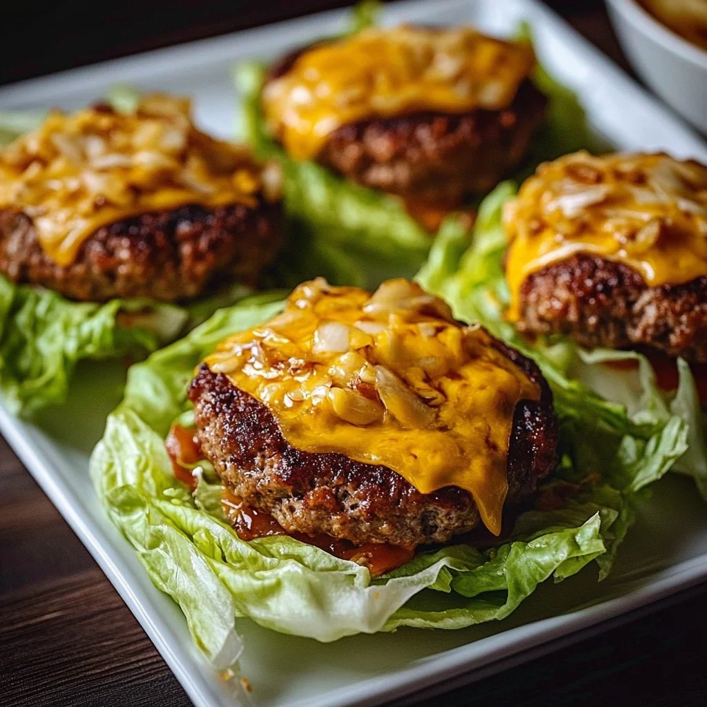 Oven-baked cabbage burgers served on a plate with fresh toppings
