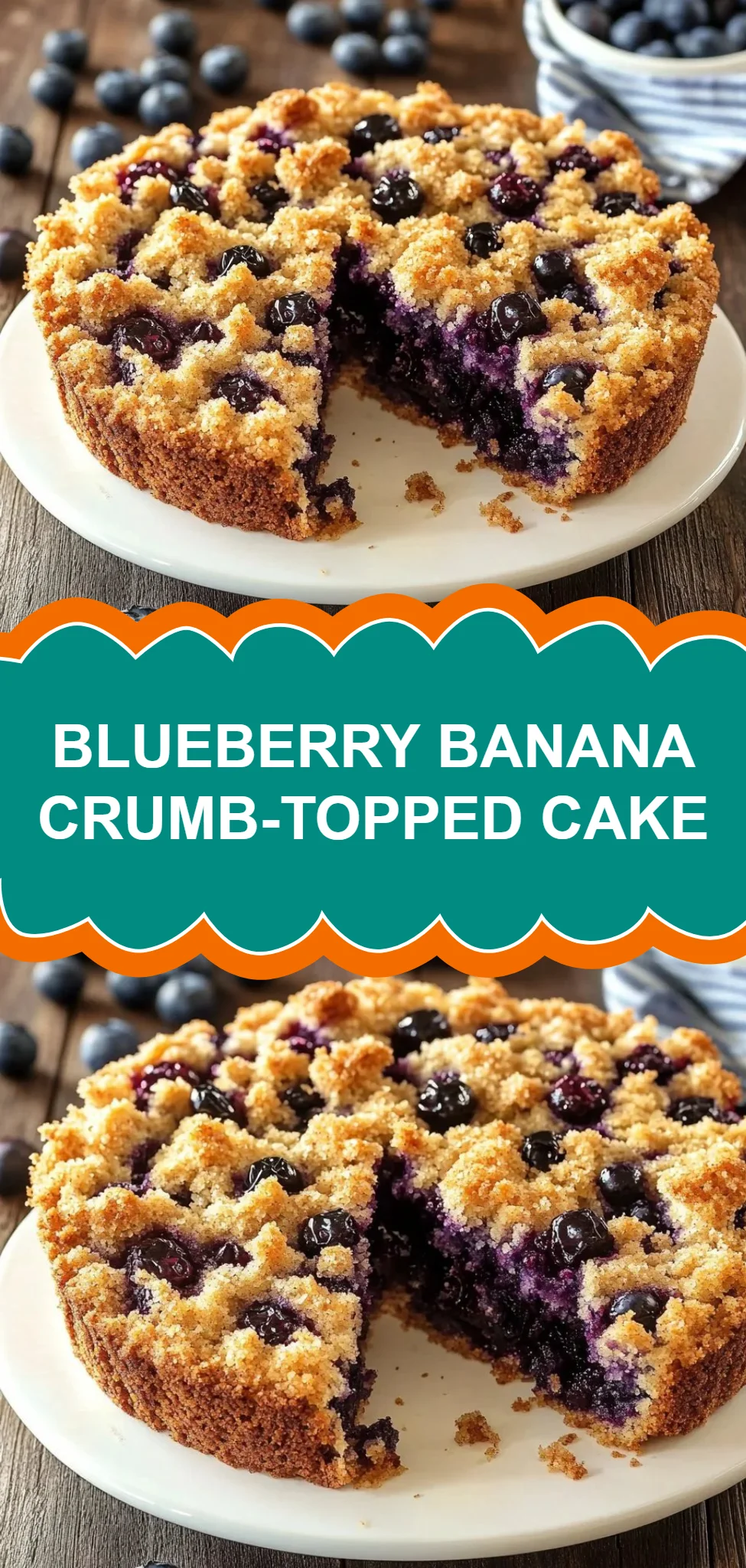 Blueberry Banana Crumb-Topped Cake