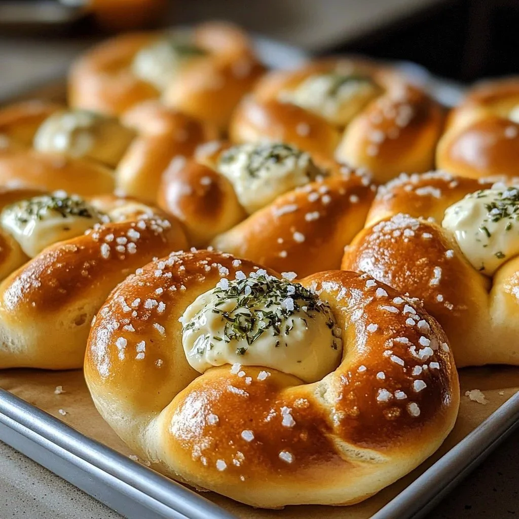 Cheesy mozzarella stuffed soft pretzels fresh out of the oven