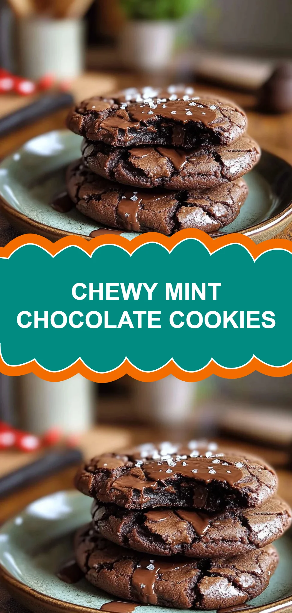 Chewy Mint Chocolate Cookies