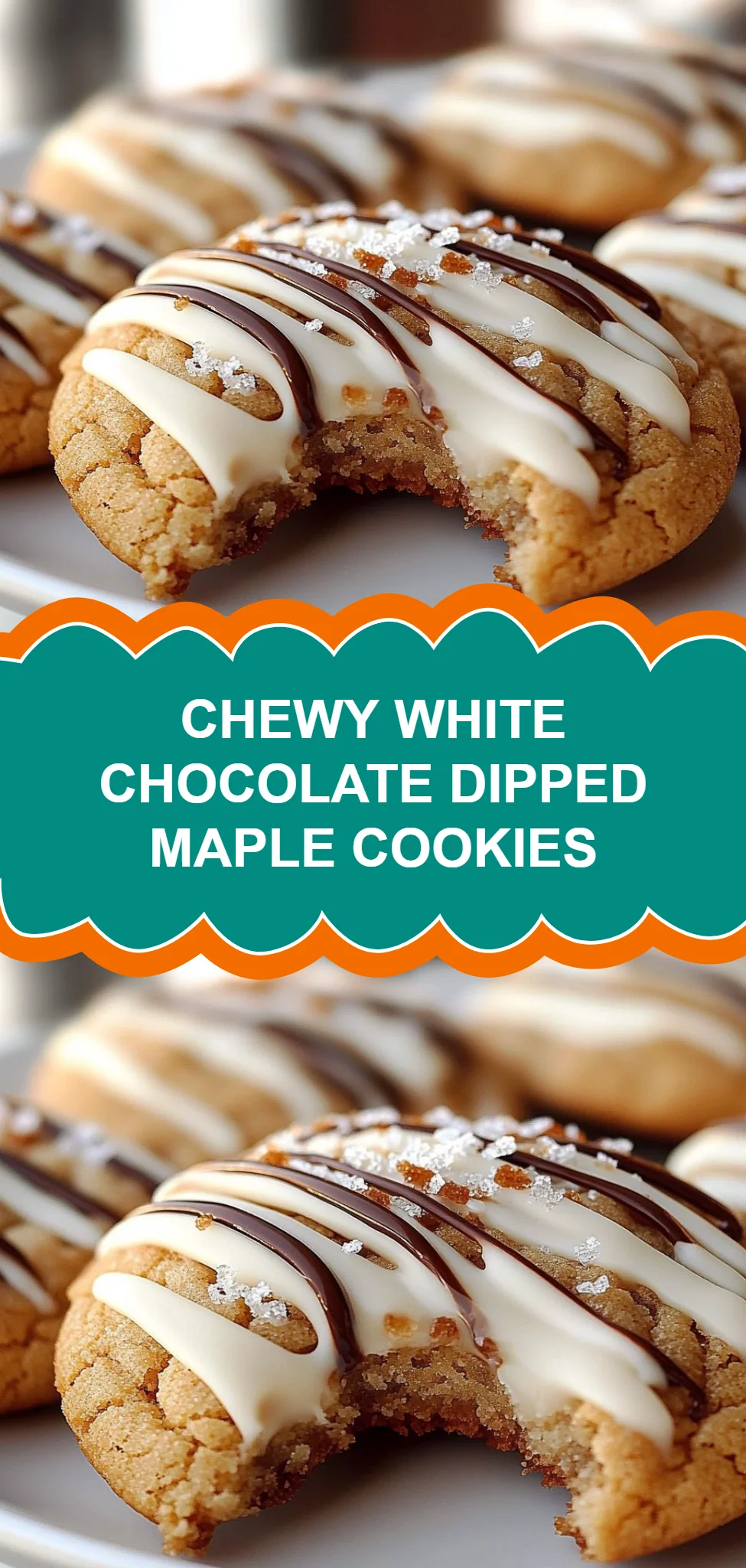 Chewy White Chocolate Dipped Maple Cookies