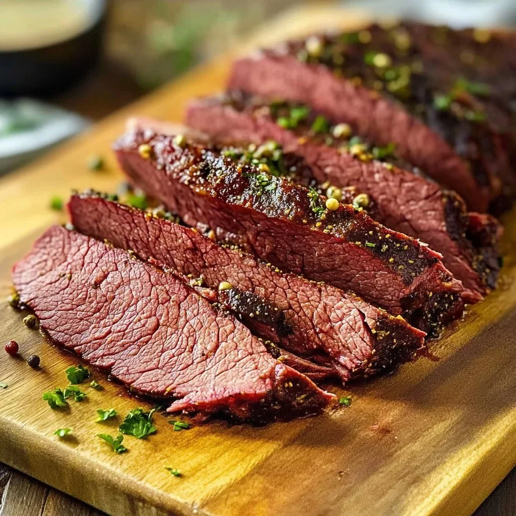 Classic Corned Beef Brisket served with vegetables