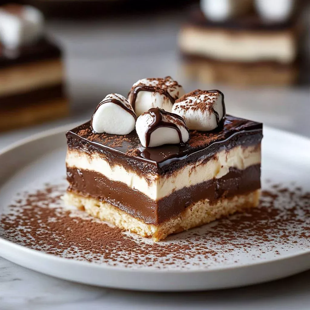 Delicious Cocoa Cheesecake Bars topped with cocoa and chocolate chips