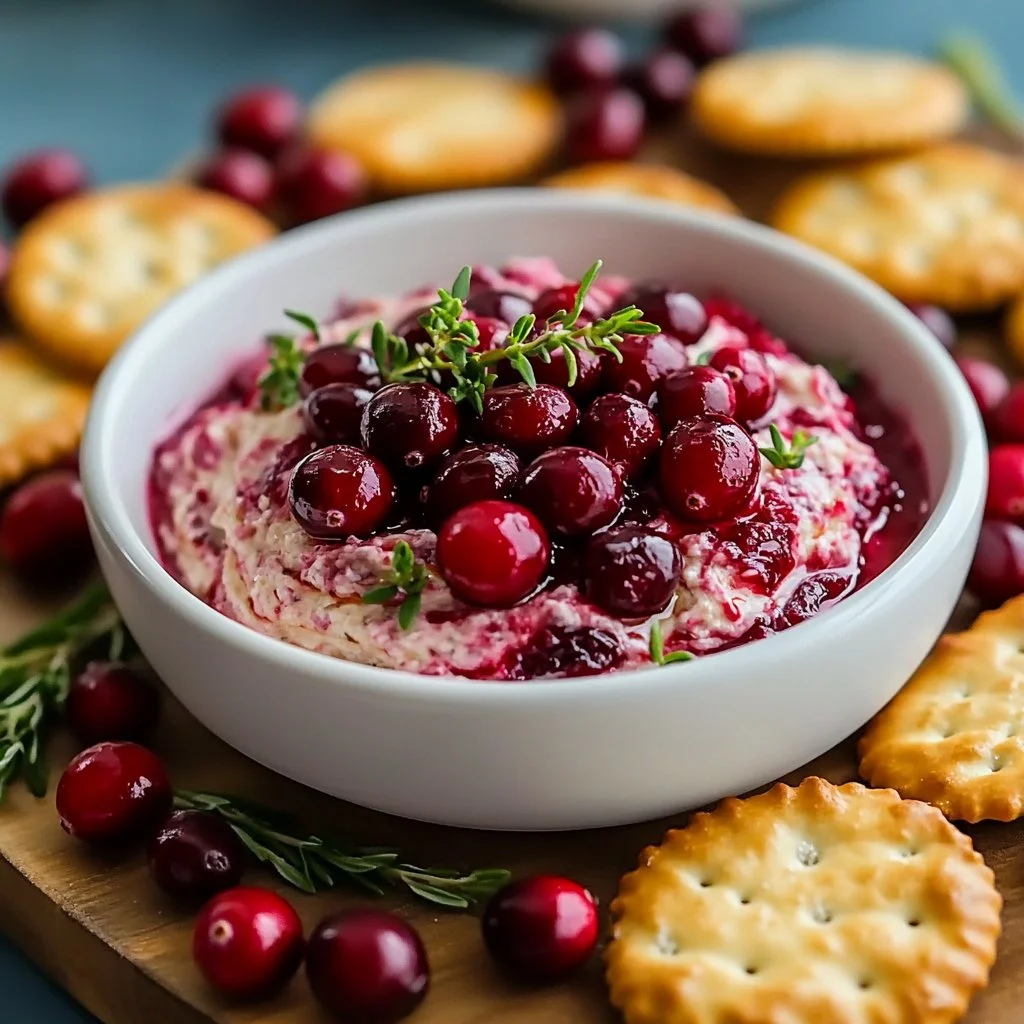 Cranberry Jalapeño Dip with Cream Cheese served in a bowl