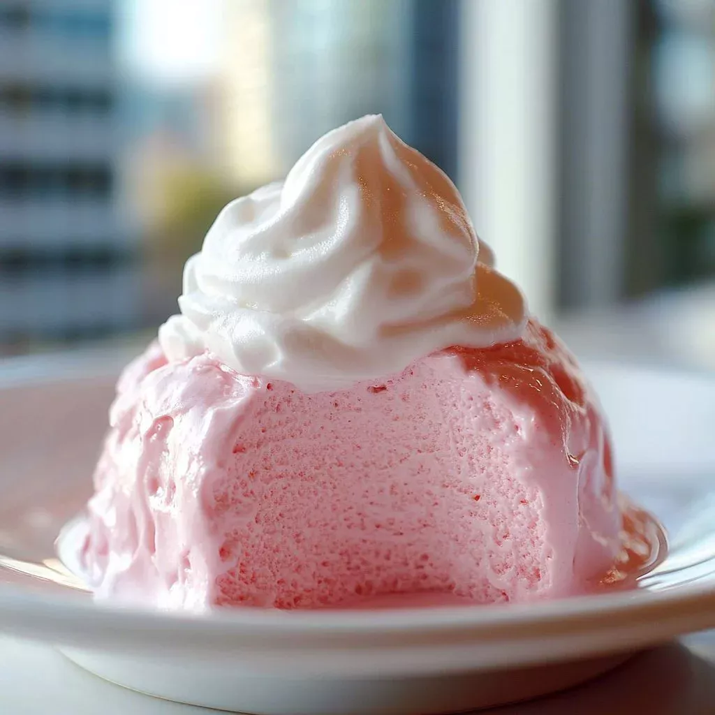 Creamy berry marshmallow frosting spread on a cake