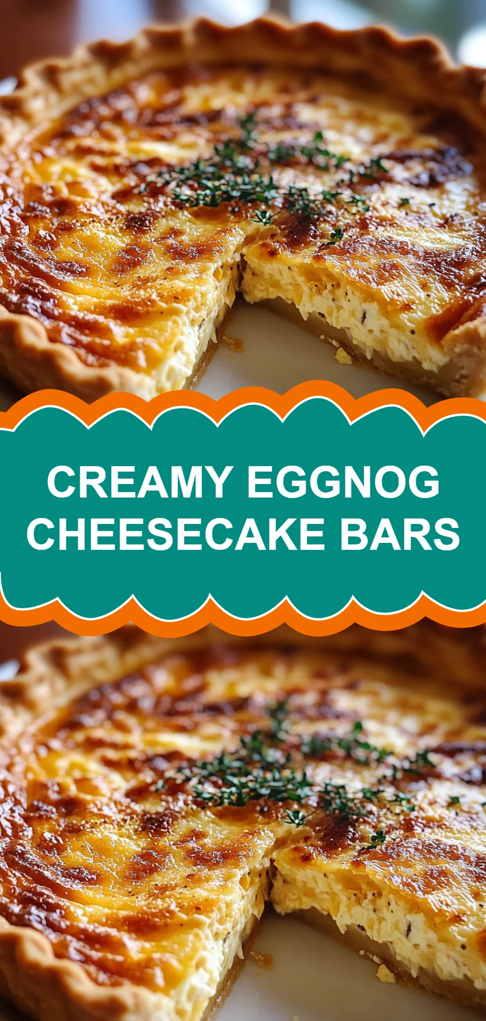 Creamy Eggnog Cheesecake Bars