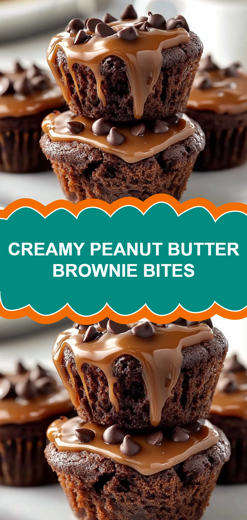 Creamy Peanut Butter Brownie Bites