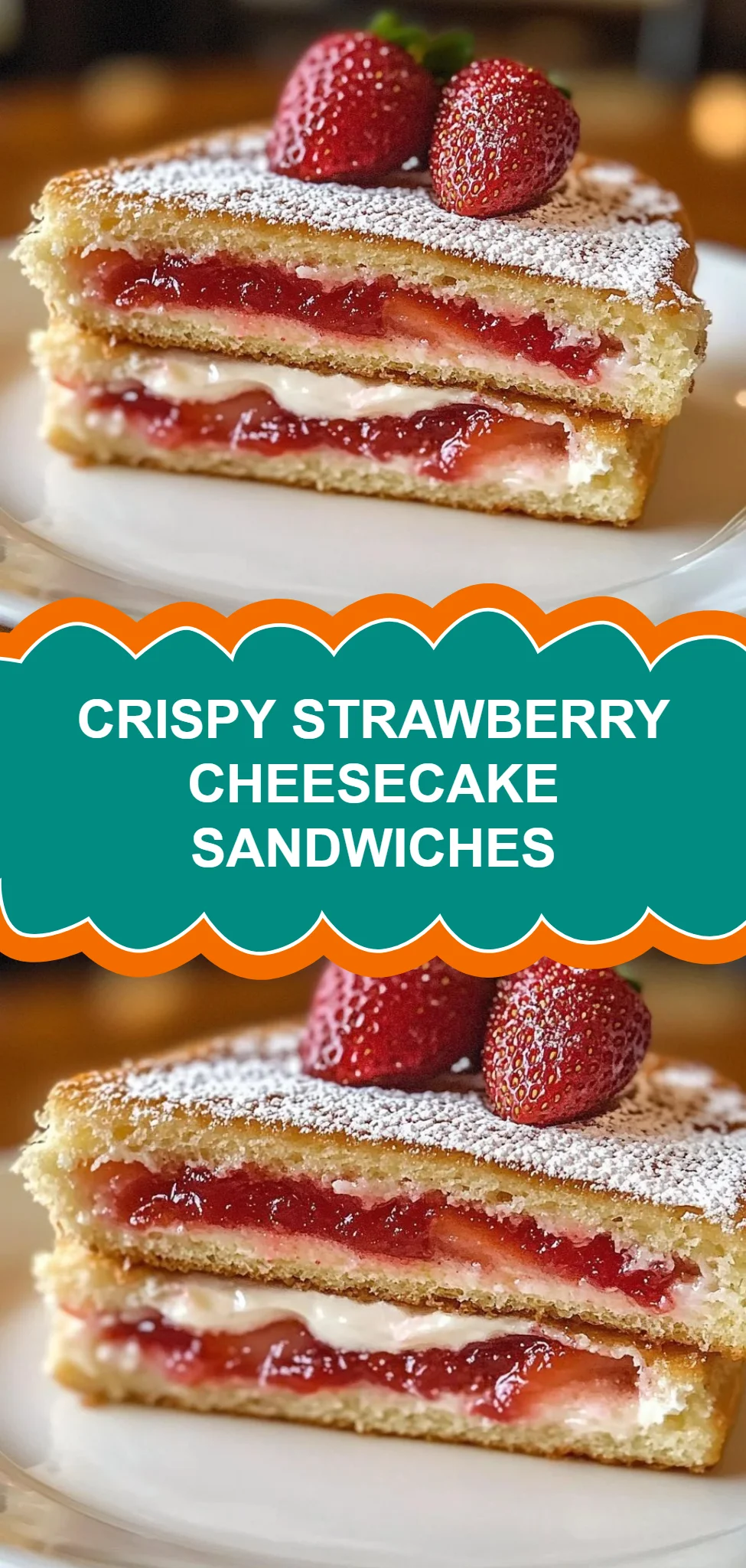 Crispy Strawberry Cheesecake Sandwiches
