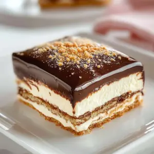 Delicious chocolate eclair dessert with creamy filling and chocolate glaze