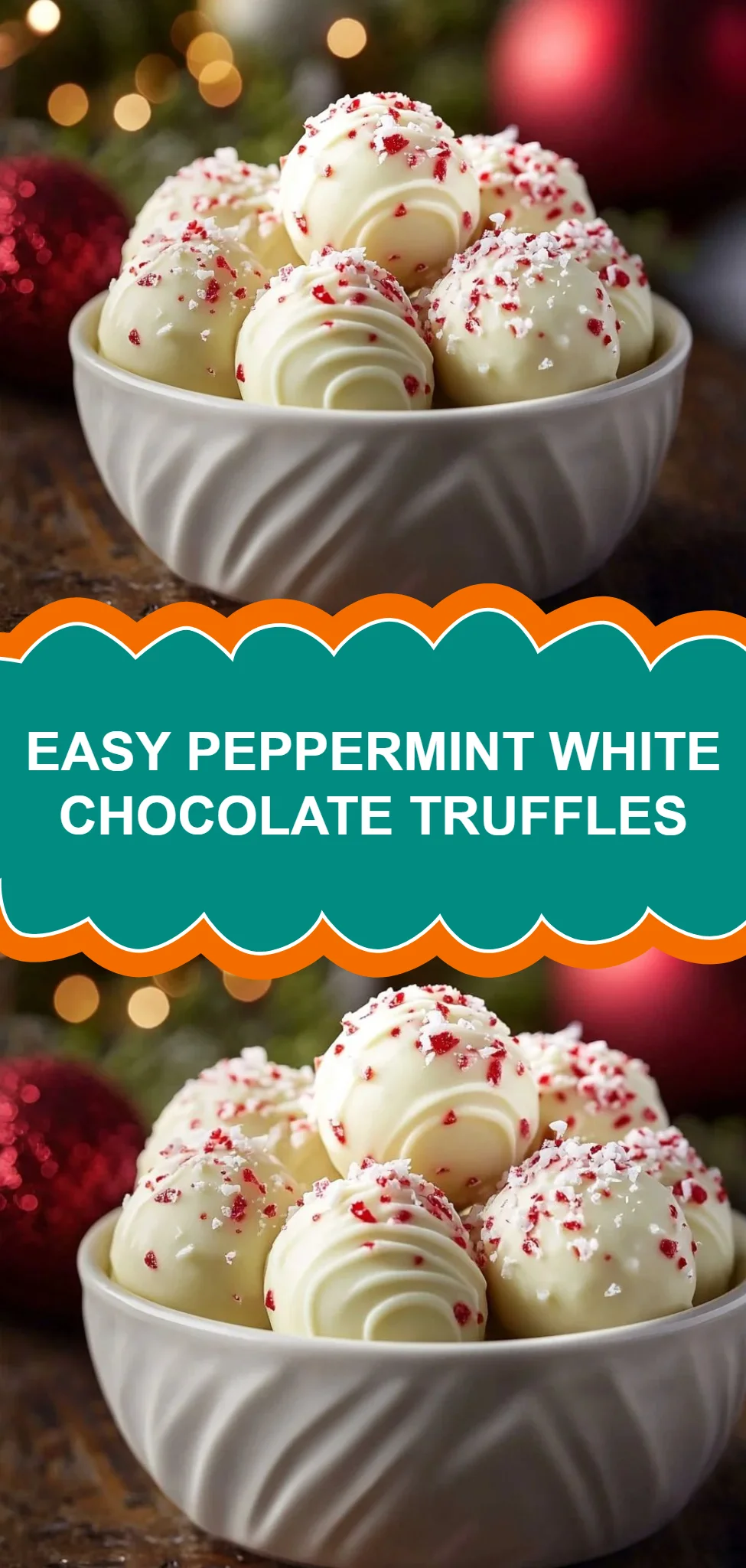 Easy Peppermint White Chocolate Truffles