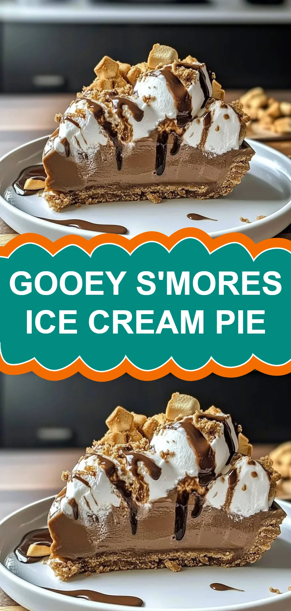 Gooey S'mores Ice Cream Pie