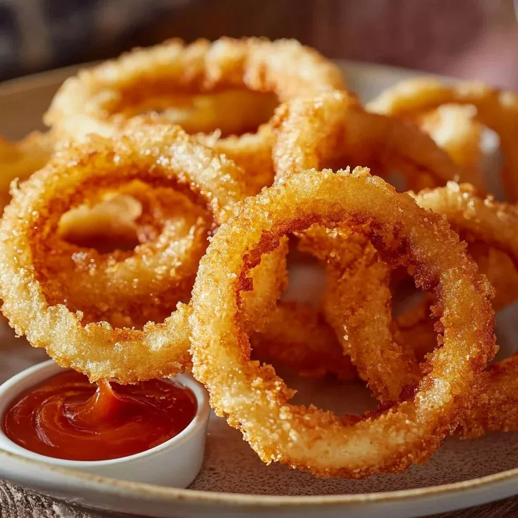 Homemade crispy gluten-free onion rings served as a tasty snack