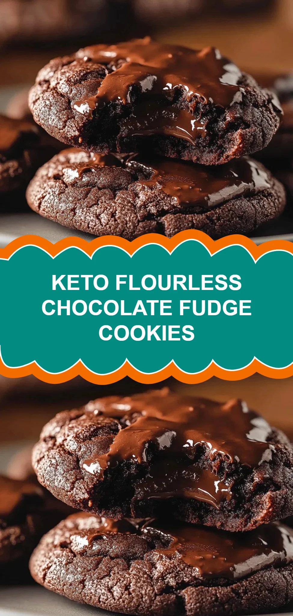 Keto Flourless Chocolate Fudge Cookies