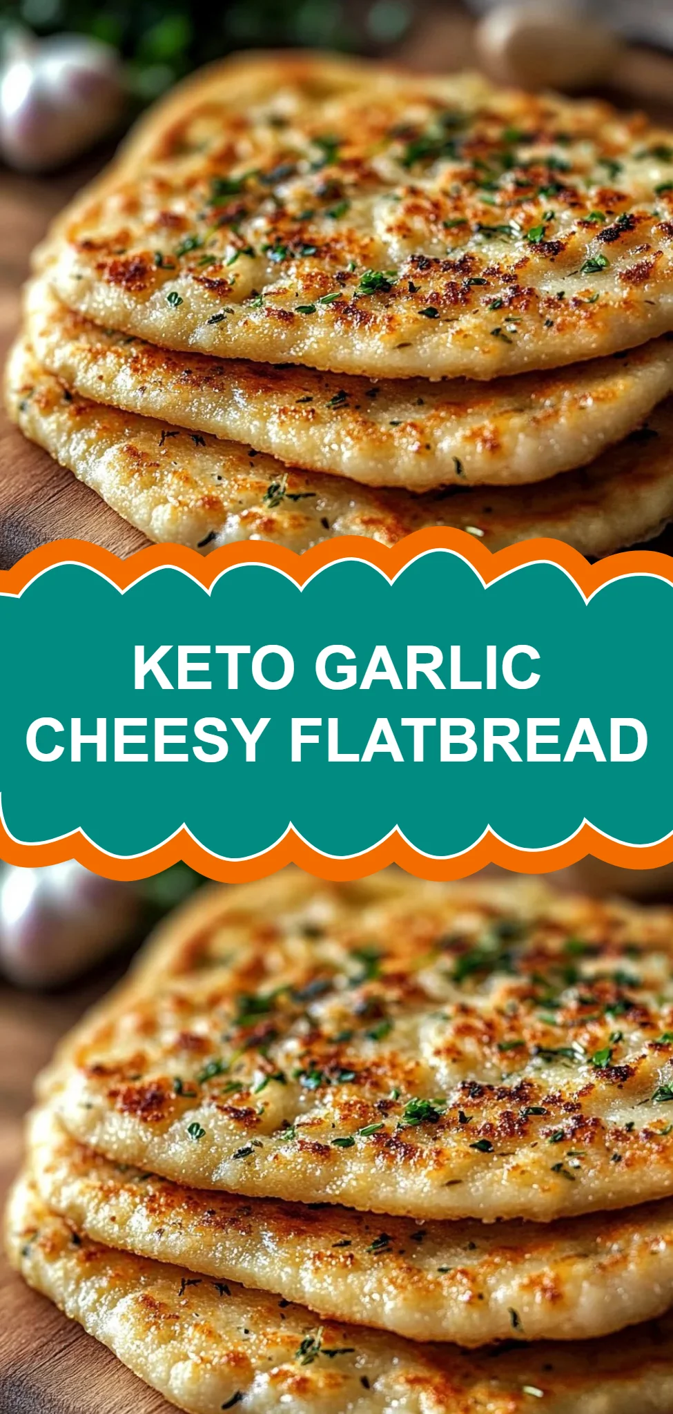 Keto Garlic Cheesy Flatbread