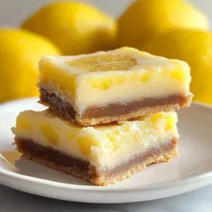 Delicious homemade lemon brownies topped with powdered sugar