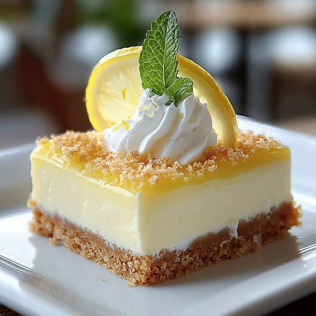 Lemon Coconut No-Bake Cheesecake Bars with a delicious and refreshing flavor