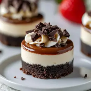 Mini cheesecakes with brownie crust, a delicious bite-sized dessert