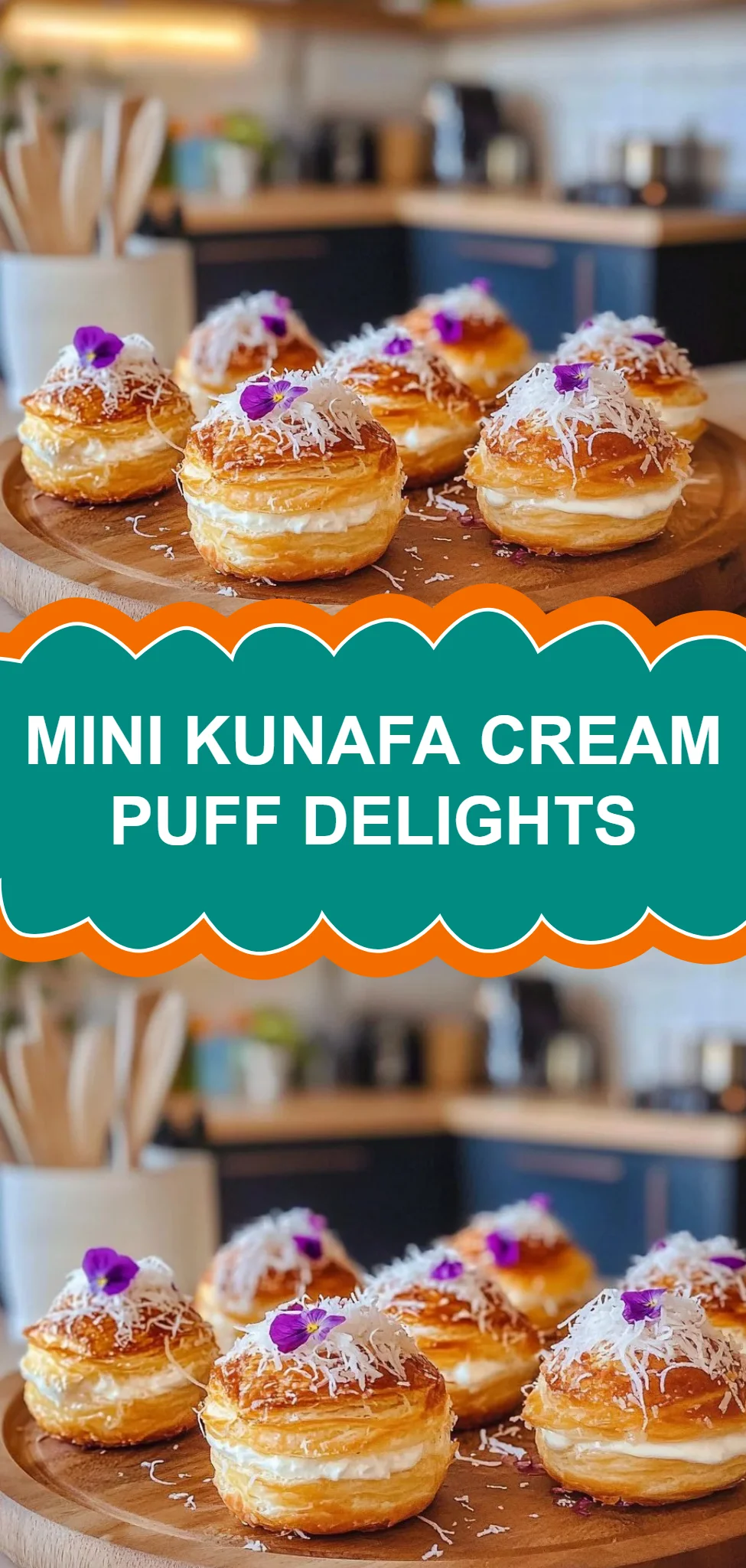 Mini Kunafa Cream Puff Delights