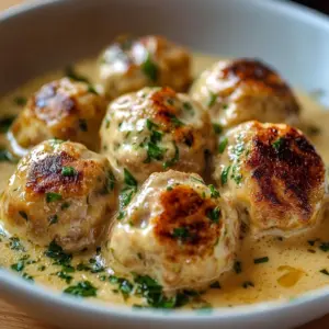 Oven-baked chicken ricotta meatballs served on a plate.