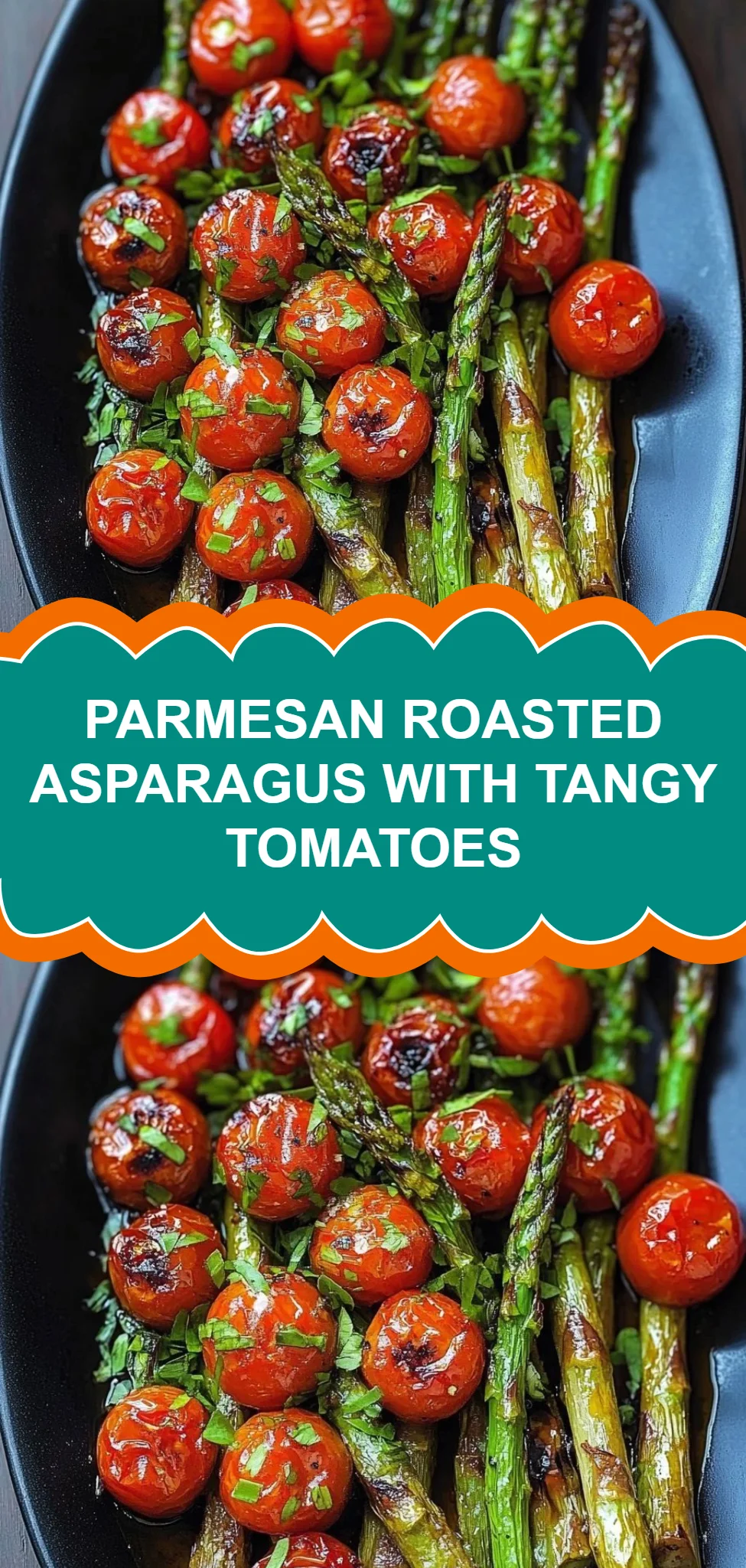 Parmesan Roasted Asparagus with Tangy Tomatoes