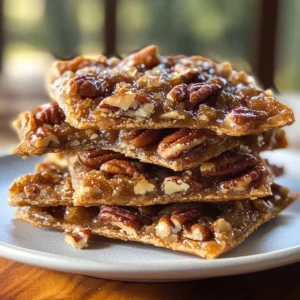 Delicious Pecan Pie Bark made with Graham Crackers and topped with pecans