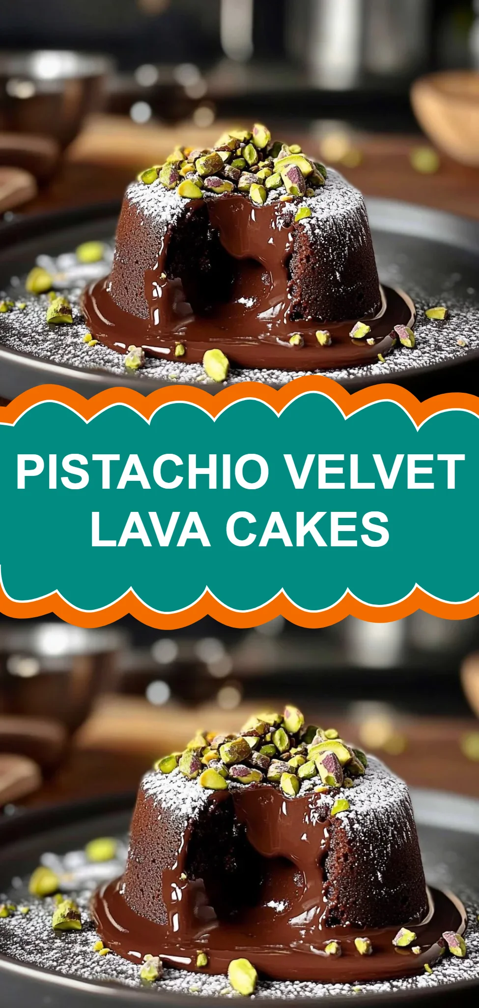 Pistachio Velvet Lava Cakes
