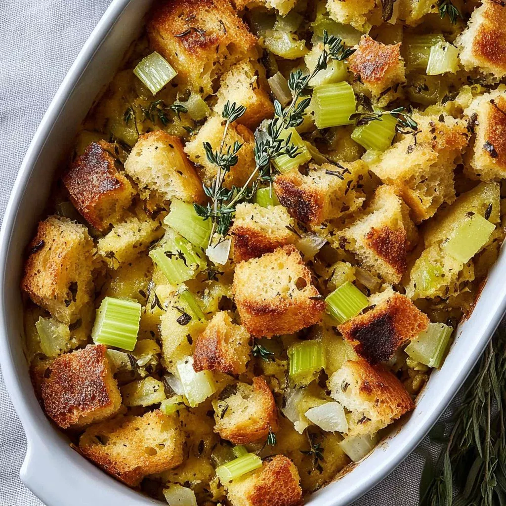 Savory comfort holiday dish ready to serve at a festive dinner table