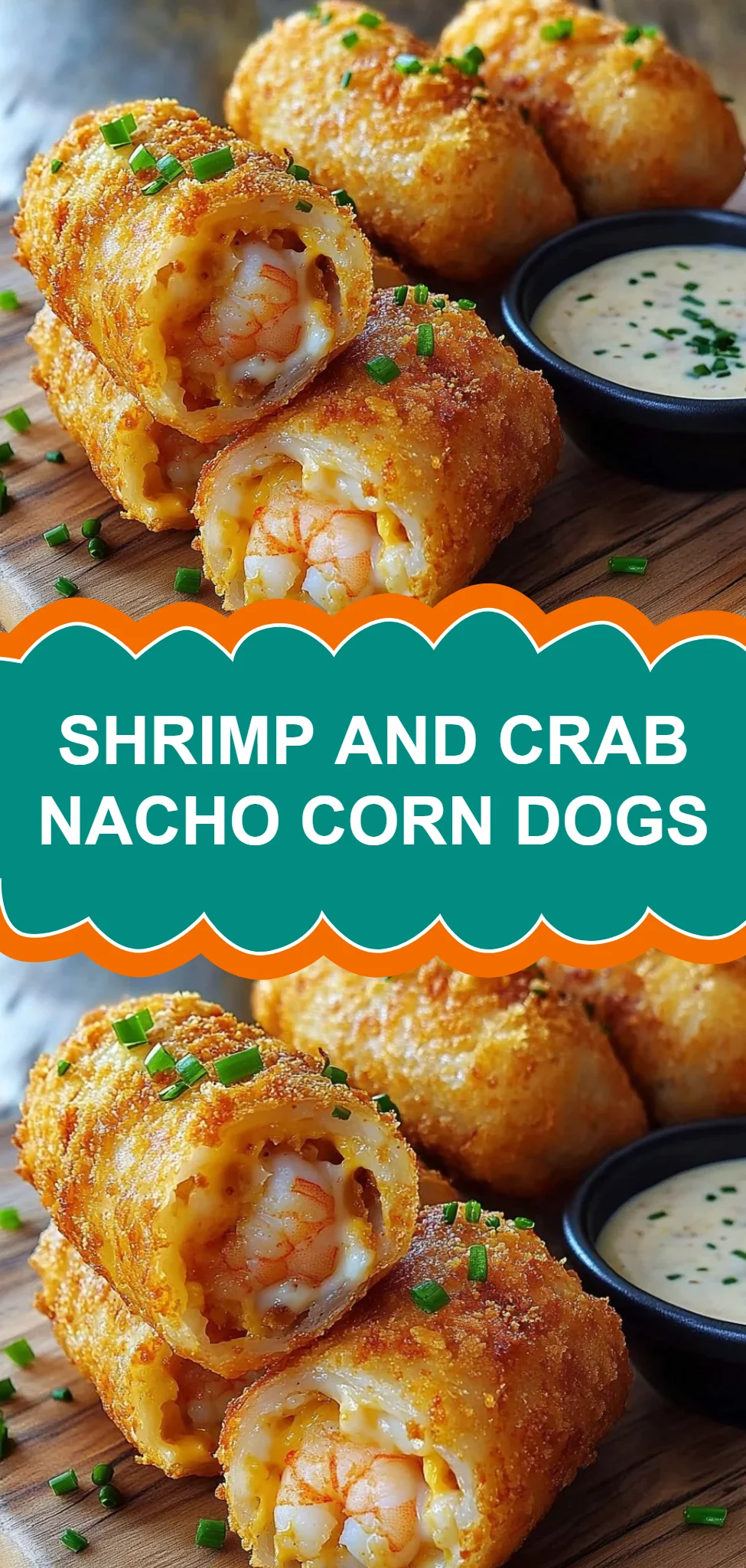 Shrimp and Crab Nacho Corn Dogs