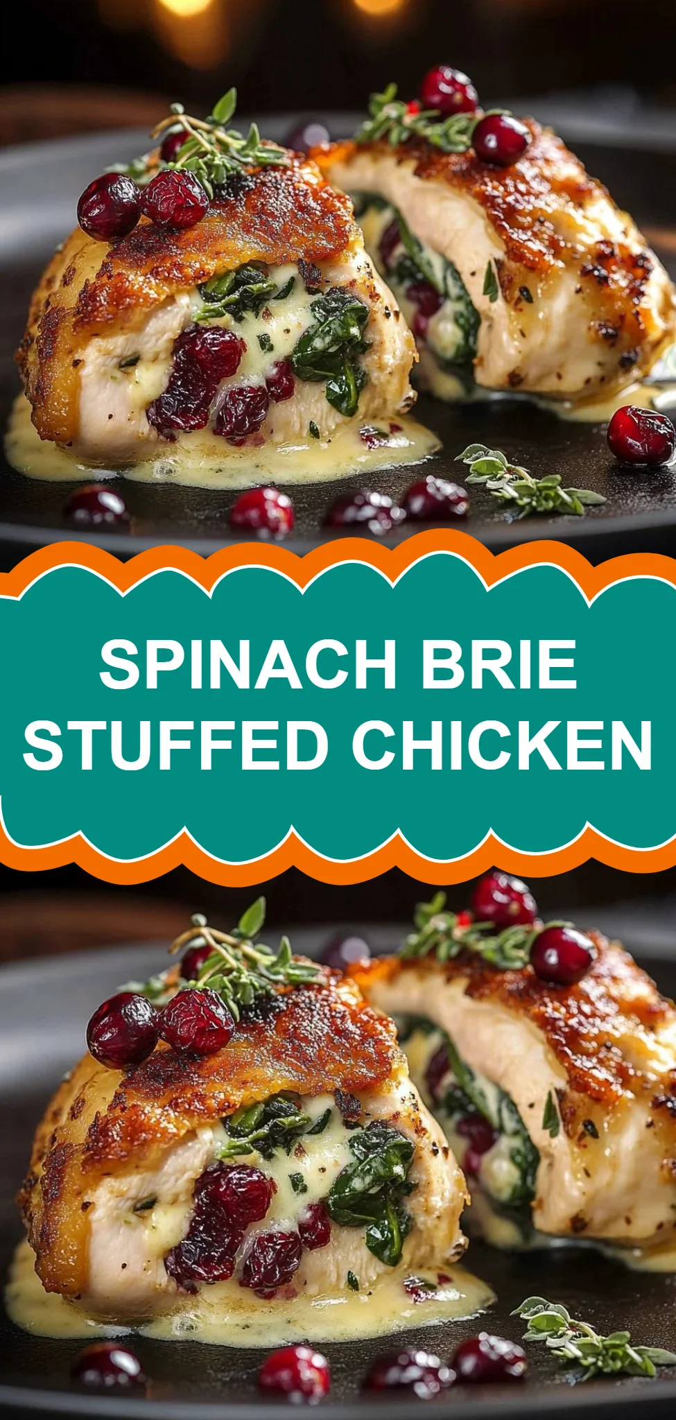 Spinach Brie Stuffed Chicken