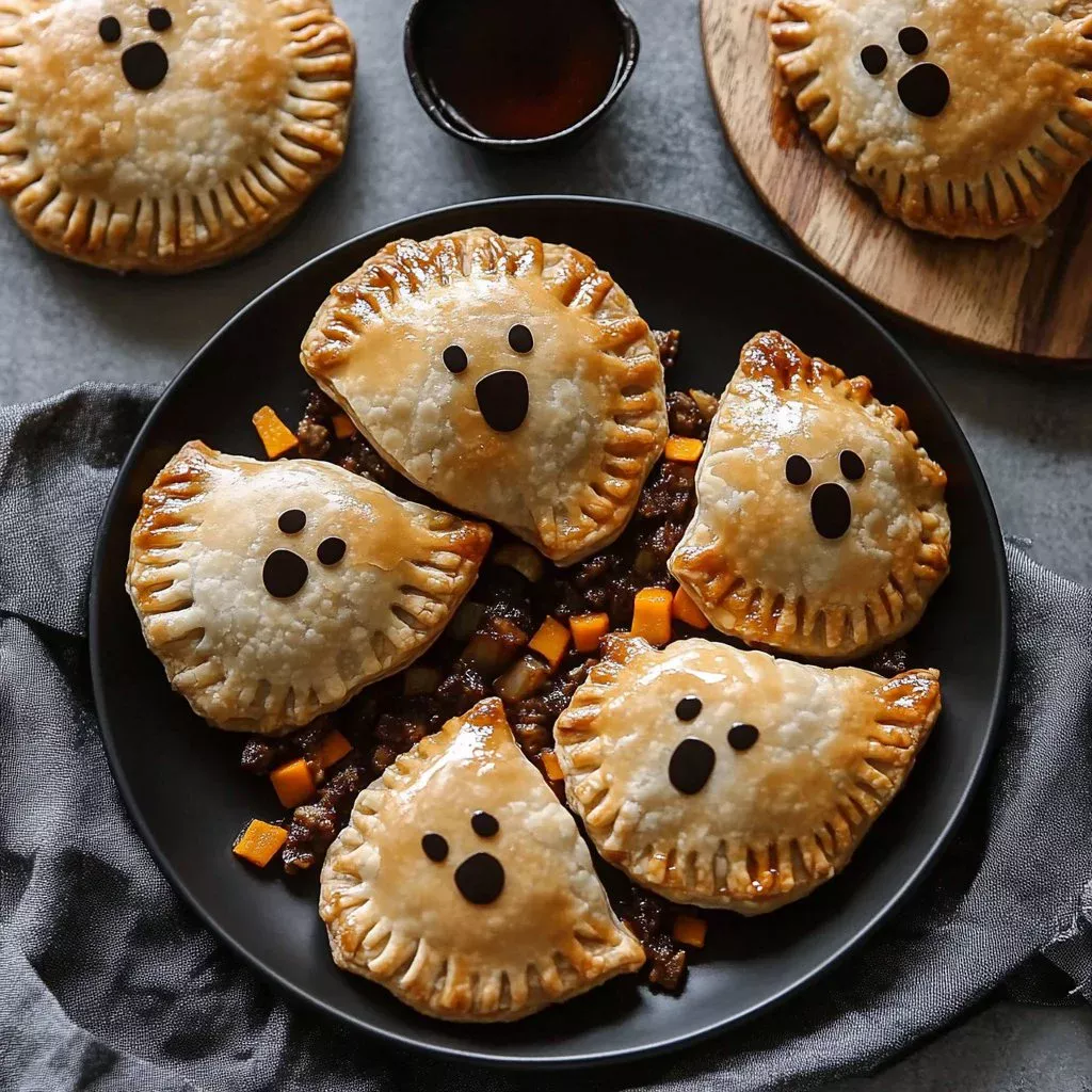 Spooky ghost taco hand pies, perfect for Halloween celebrations.
