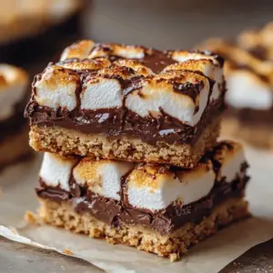 Delicious toasted marshmallow cookie bars topped with gooey marshmallow and chocolate