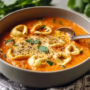 Delicious Tomato Tortellini with Cheese served in a bowl