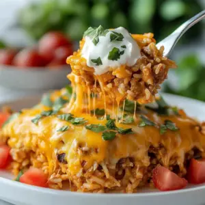 Delicious cheesy nacho bake topped with jalapeños and cheese